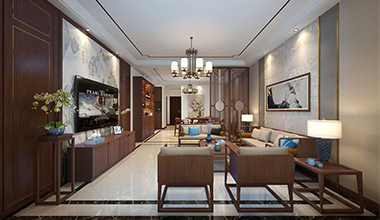 北京华纺易城三室135平欧式古典、新中式装修效果图