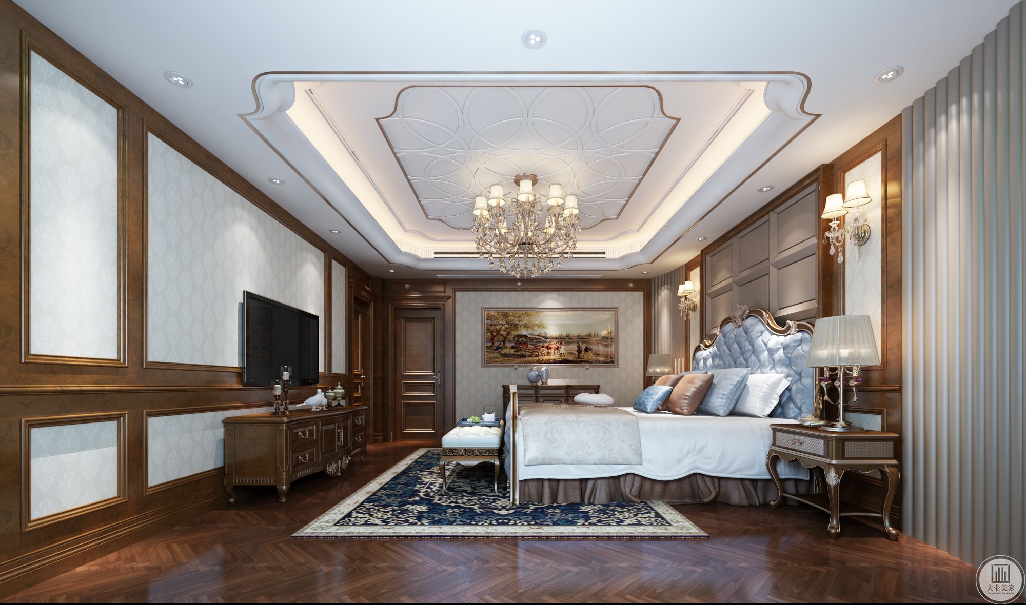 卧室设计渗透典雅的贵族气息。