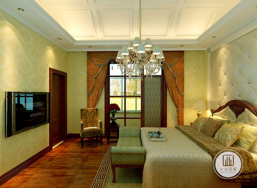 卧室墙纸是新中式主义装饰风格中重要的装饰，墙纸对空间的装饰提供了更广的发挥空间。