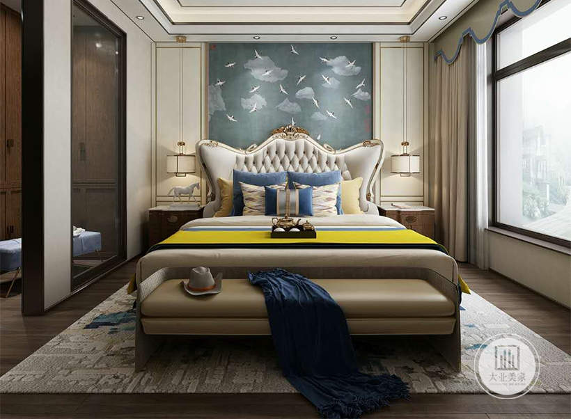 卧室精美的床，能带出独特的风格和特有的质感。