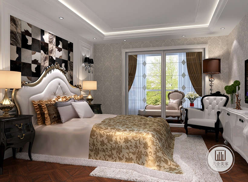 卧室精美的床，格子的床头背景墙，都能带出独特的风格和特有的质感。